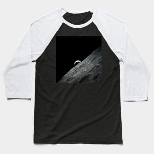 Earth Crescent Planet rises above the Moon horizon Baseball T-Shirt